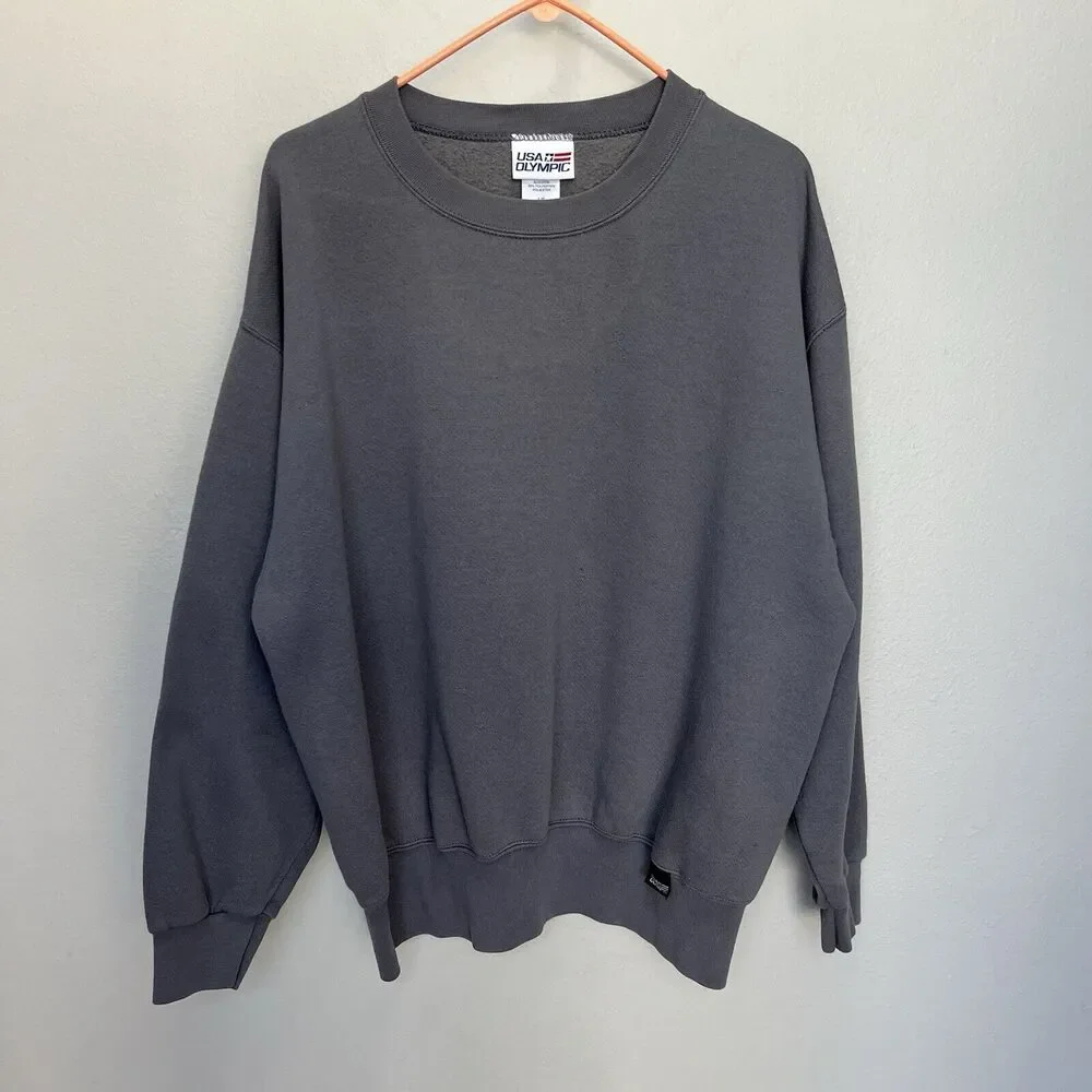 Vintage USA Olympic Sweatshirt Men’s Large Gray Sweater